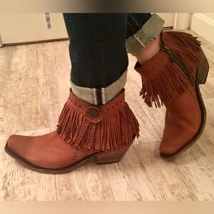 ♥️ Liberty Black FRINGE Brown Booties 
NOT AVAILABLE anywhere else!
